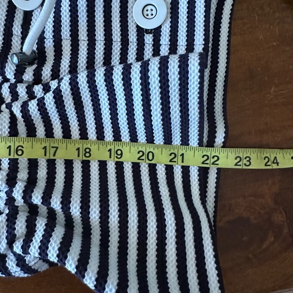 CAbi Women Medium Blue/White Nautical Striped Harbor Jacket Drawstring 5654 NWOT - Picture 5 of 8